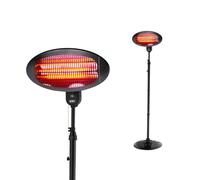 Edm Estufa de cuarzo de exterior 2000 W con soporte a pared y pie