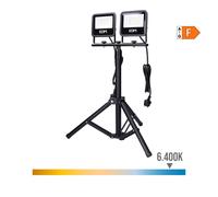 FOCO PROYECTOR LED CON TRIPODE 2x30W 2x2370lm 6400K LUZ FRIA BLACK SERIES EDM