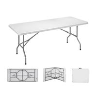 Edm Mesa plegable de 180 x 74 x 74 cm en blanco