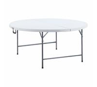 Edm Mesa redonda plegable, 180 x 74 cm, Blanco