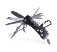 Edm Multiherramienta Kilimanjaro Negra, Navaja Acero Inoxidable 420 con Mosquetón y Estuche