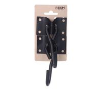 Edm Placa con Gancho Colgador Hamaca 70x45mm Negro Pack 2 Unidades