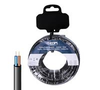 EDM Product Cable Eléctrico Manguera EDM 28724 Negro 2 x 0,75 mm 10 m H05VV-F - Marca EAN: 8425998287240