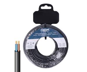 EDM Product Cable Eléctrico Manguera EDM 28730 Negro 2 x 0,75 mm 15 m Plano - Marca EAN: 8425998287301