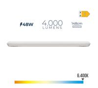 Regleta estanca led ip65 48w 4000lm 6500k luz fria 8,6x148x6,6cm edm