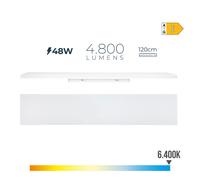 EDM Regleta LED 48W 6400K luz fría 4800 lm 12x120x4,5 cm