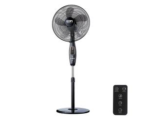 Edm Ventilador de pie con mando a distancia, negro, 60 W