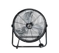 Edm Ventilador industrial de suelo con ruedas, 180W, Negro