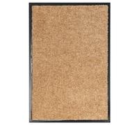 EDNRSOG Felpudo lavable crema 40 x 60 cm interior exterior antideslizante | Absorbe la humedad, parte trasera de PVC antideslizante, enrollable, lavable a máquina