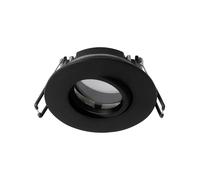 EDO Downlight Empotrable de Techo POLI Negro - Foco de Techo Redonda Ø95mm - Spot Empotrado con Aro Orientable - IP44 Hermético para Baño, Lavandería y Cocina - sin Casquillo GU10/MR16