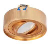 EDO Foco de Techo Empotrable Redondo Dorado SKAND MINI Orientable - Lámpara de Techo Moderna en Aluminio Compatible con Casquillo GU10 - Aplique de Techo ø95x30mm para Salón, Cocina, Pasillo, Oficina