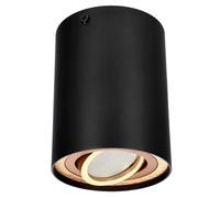 EDO Foco de Techo en Superficie Redondo Negro y Dorado SKAND 1 Orientable - Lámpara de Techo Moderna en Aluminio con Casquillo GU10 - Aplique de Techo ø95x125mm para Salón, Cocina, Pasillo, Oficina