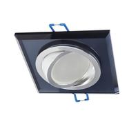 EDO Foco Empotrable CRYSTAL R Vidrio Templado Negro Cuadrado Ajustable GU10 35W - Spot Empotrable Luz de Techo, Foco Techo Moderno para Salón Cocina Pasillo, sin Bombilla ni Portalámparas