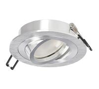 EDO Foco Empotrable Techo LED 1 Luz CERI Orientable Redondo Plata 35W - Luminaria Empotrada GU10, Spot Techo Moderno Iluminación Interior para Salón Cocina Pasillo Oficina sin Bombilla