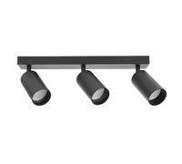 EDO Focos de Techo GU10 con 3 Focos MALGA Negro Orientable, Lampara de Techo Interior Ajustables y Giratorios Moderno, Plafón para Salon, Dormitorio, Cocina, Sin Bombilla