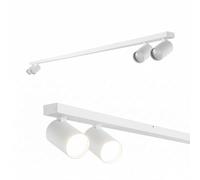 EDO Focos de Techo GU10 con 4 Focos MALGA LINE Blanco Orientable, Lampara de Techo Interior Ajustables y Giratorios Moderno, Plafón para Salon, Dormitorio, Cocina, Sin Bombilla