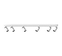 EDO Focos de Techo GU10 con 6 Focos MALGA DUO Blanca y Negra Orientable, Lampara de Techo Interior Ajustables y Giratorios Moderno, Plafón para Salon, Dormitorio, Cocina, Sin Bombilla