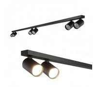 EDO Focos de Techo GU10 con 6 Focos MALGA LINE Negro Orientable, Lampara de Techo Interior Ajustables y Giratorios Moderno, Plafón para Salon, Dormitorio, Cocina, Sin Bombilla