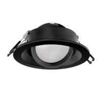 EDO Lámpara de techo empotrable moderna IRID negra, luminaria de suspensión, focos LED circulares móviles para techo, foco LED, luminaria LED empotrable, foco de techo IP20, EDO777136