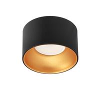 EDO Lámpara de Techo Empotrable ZAMA Black Gold S Redondo - Ø85*50mm, Plafón de Techo Foco de Aluminio en Negro Oro, Foco Empotrable de Techo para Dormitorio, Cocina, Salón (no in U10/GU5.3)