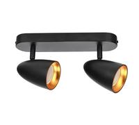 EDO, Lámpara de techo OVO 2 Oro Negro, lámparas para salón, lampara techo, led techo, plafón techo led 2xGU10, lampara led de techo, IP20, plafon led de techo, lampara de cocina techo, EDO777239