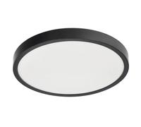EDO, Lámpara de techo PERETI LED 18W Anillo negro 29,5cm, 4000K Blanco neutro, 1800lm, panel led para techo, luces techo led, luces cocina techo, led techo cocina, luz de techo led IP44, EDO777609