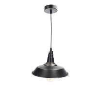 EDO, TENE lámpara colgante, 1 punto vintage, industrial, retro, lámpara de techo de acero en negro mate, lámpara colgante para salón, comedor, dormitorio con accesorio E27, EDO777175