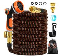 Edonkvi Manguera Jardin Extensible 45 Metros, Mangueras Jardineria Flexible con 10 Funciones Pistola, Boquilla Manguera Terraza Retractil Con 3/4" 1/2" Conector, Garden Hose Riego Conector Accesorios