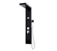 Edouard Rousseau Columna de ducha de hidromasaje Torquay negra con pantalla LED