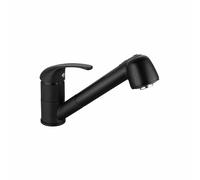 Edouard Rousseau Grifo monomando para lavabo con ducha extraíble de 2 chorros - Negro mate