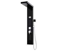 Edouard Rousseau Columna de ducha de hidromasaje Torquay negra con pantalla LED