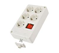EDM Base bipolar Edp 41221 — 5 tomas, T/T lateral, interruptor luminoso, 16A 250V, blanco