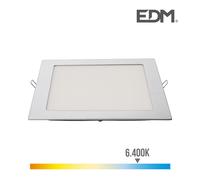 Edp downlight led cuadrado 20w 1500lm, marco cromo 6.400k, 22.5 cm, 20