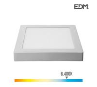 Edp downlight superficie cuadrado led marco cromo, 20w luz 6.400k (315