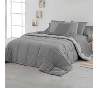 Edredon Nórdico Bicolor Tacto Pluma. Duvet Microfibra Reversible Cálido, Suave y Ligero. Cama individual / Matrimonio. Calidad 400 gr. Varias Medidas y Colores. Pearl / marengo Bed 135/140 - 240x260 c