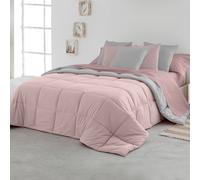 Edredon Nórdico Bicolor Tacto Pluma. Duvet Microfibra Reversible Cálido, Suave y Ligero. Cama individual / Matrimonio. Calidad 400 gr. Varias Medidas y Colores. Pink/grey