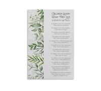 Educational Wall Art for Children Positive Affirmation Poster Kids Learn What They Live Canvas Print Home Decor(Framed,08x12inch(20x30cm))