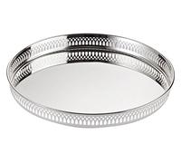 EDZARD Bandeja Delphi (diámetro 30 cm), Redonda, Plateada, protección contra el deslustre - Bandeja Servicio