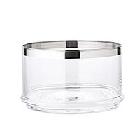 EDZARD Bol/Tazón Vigo, forma redonda, diámetro 19 cm, altura 12 cm, cristal soplado con borde de platino