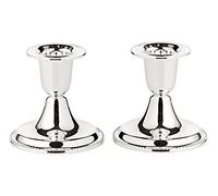 EDZARD Juego de 2 portavelas Perla (h 7 cm) Plateado - Linterna, portavelas para Velas de Palo, diffuseurs de lumière argentés, Deco de Velas con protección contra el deslustre
