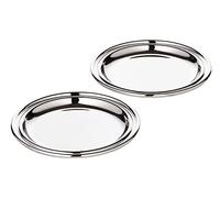 EDZARD Juego de 2 Posavasos Astoria (Ø 11 cm), plateados | posavasos para vasos y botellas, platito para botella, decoración de mesa, accesorio de bar, idea de regalo