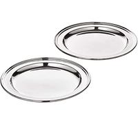 EDZARD Juego de 2 Posavasos con borde de hilo, plateado pesado, diámetro 13 cm