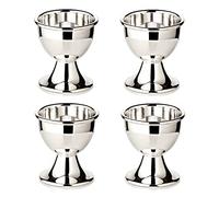 EDZARD Juego de 4 Hueveras Classo (H 5 cm), Plateado Grueso | forma clásica, huevera de plata para el desayuno, Pascua, decoración de mesa, decoración de Pascua, idea de regalo