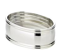 EDZARD Juego de 4 servilleteros con Borde de Hilo, Longitud 6 cm, Plateados, protegidos contra el deslustre