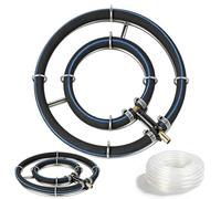 EeeDTmall Anillo aireador para estanque, diámetro de 25 cm, acero inoxidable 304, juego de aireador de estanque con manguera de 5 m, anillo de oxígeno, juego completo para estanque de jardín, estanque