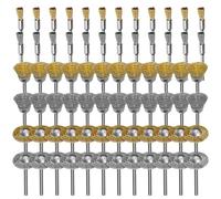 EEEKit 72 PCs cepillo de alambre cepillo metalico para taladro,Vástago de 1/8 de pulgada Kit de accesorios de limpieza de pulido de copa de acero de latón para Dremel Grinder Rotary Tool