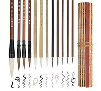 EEEKit Pinceles Caligrafia China, Set Pincel para Tinta, Pinceles de Caligrafía Acuarela Profesional TamañOs Mixto con Bolsa, 12 Piezas