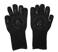 Eeneme Guantes para Barbacoa Ignífugos 800 ℃ Resistentes Al Calor Guantes de Silicona de Doble Cara Grandes para Parrilla para Horno Barbacoa Cocinar Negro