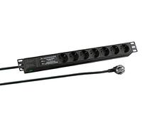 EFB-Elektronik Regleta EFB 19" 1HE – 7 enchufes CEE 7/3, con US, aluminio, gris