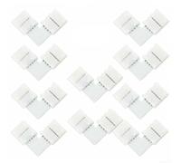 EffiFish 10 conectores de luz LED de 90 grados en forma de L, adaptador de esquina para tira RGB 5050 de 10 mm, kit sin soldadura, junta sin huecos